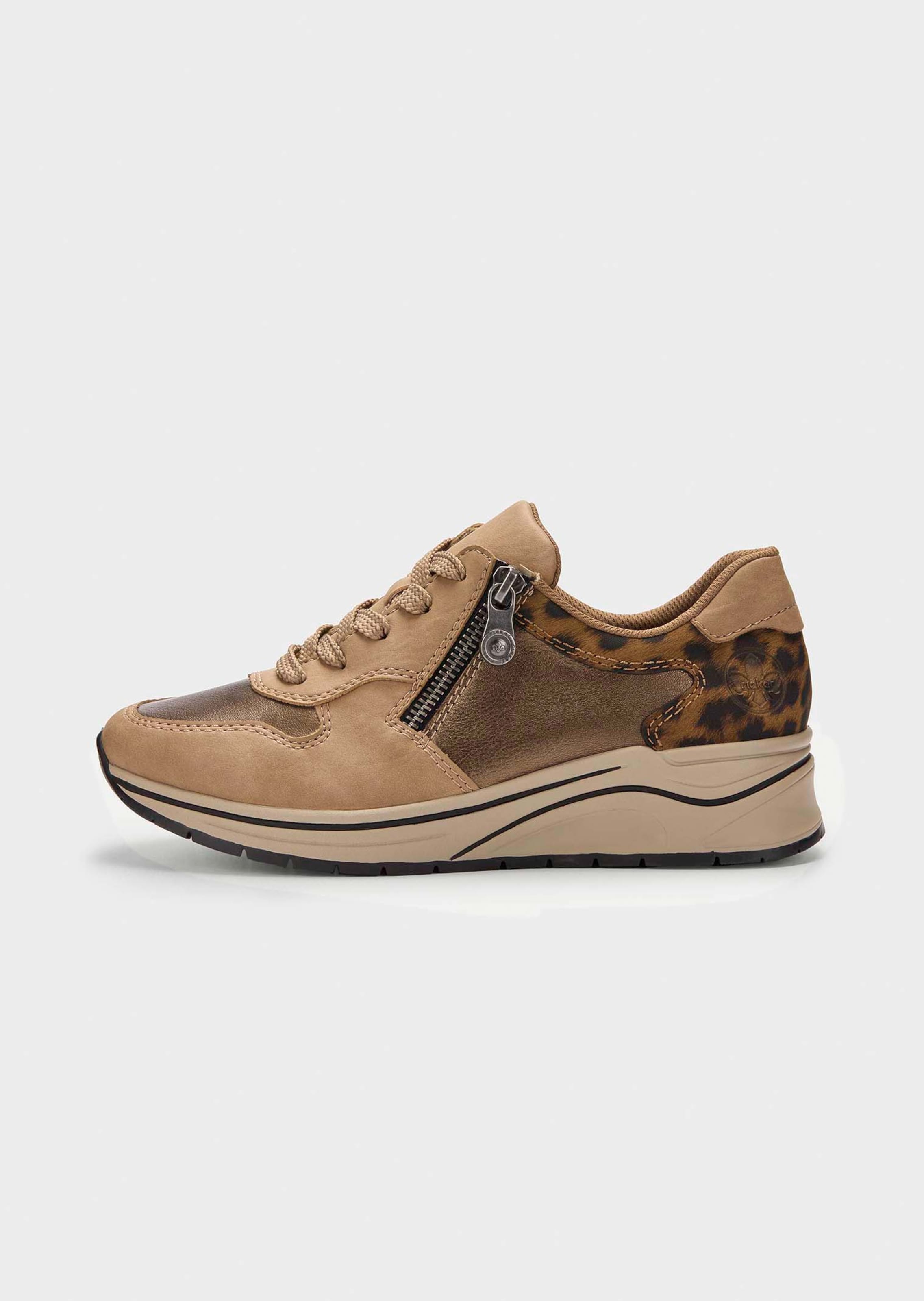 Sneakers avec imprimé animalier et détails métallisés