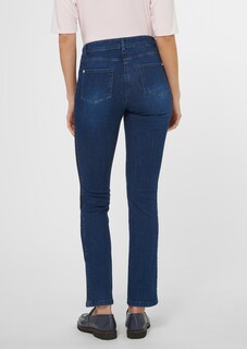 Schlanke Stretch-Jeans mit seitlicher Dekoration thumbnail 4