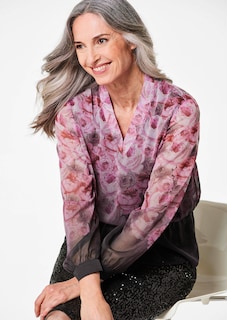 Elegante Druckbluse mit Schößchen thumbnail 4