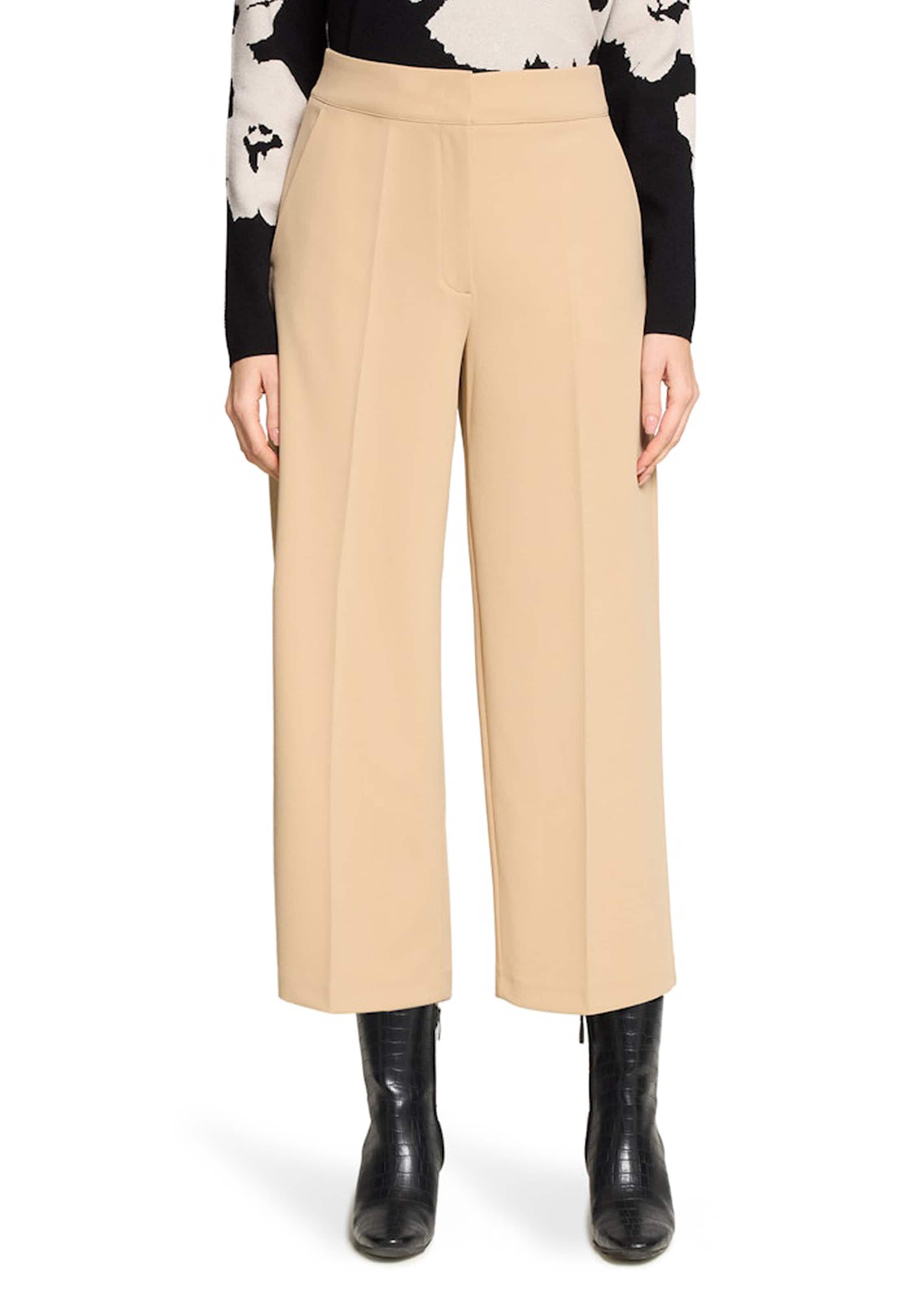 Culotte van softstretch met gestreken vouwen