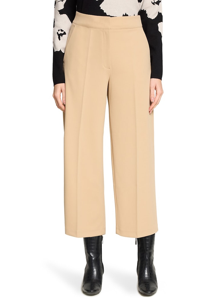 Culotte aus Soft-Stretch mit Bügelfalten