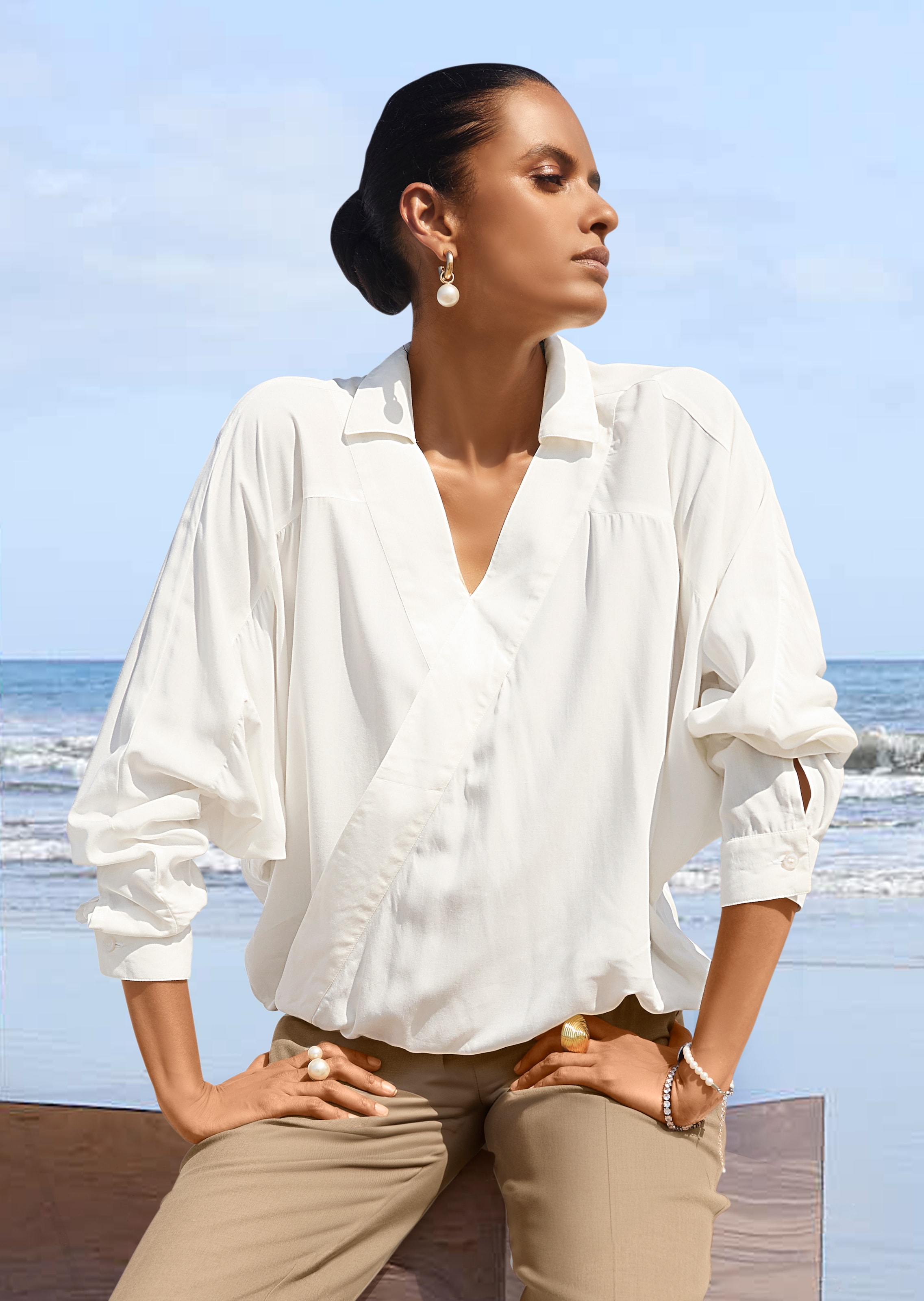 Bluse im Wickel-Look