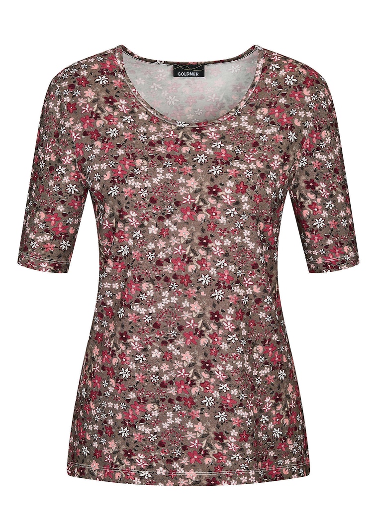 Jersey-Shirt mit Millefleurs-Print