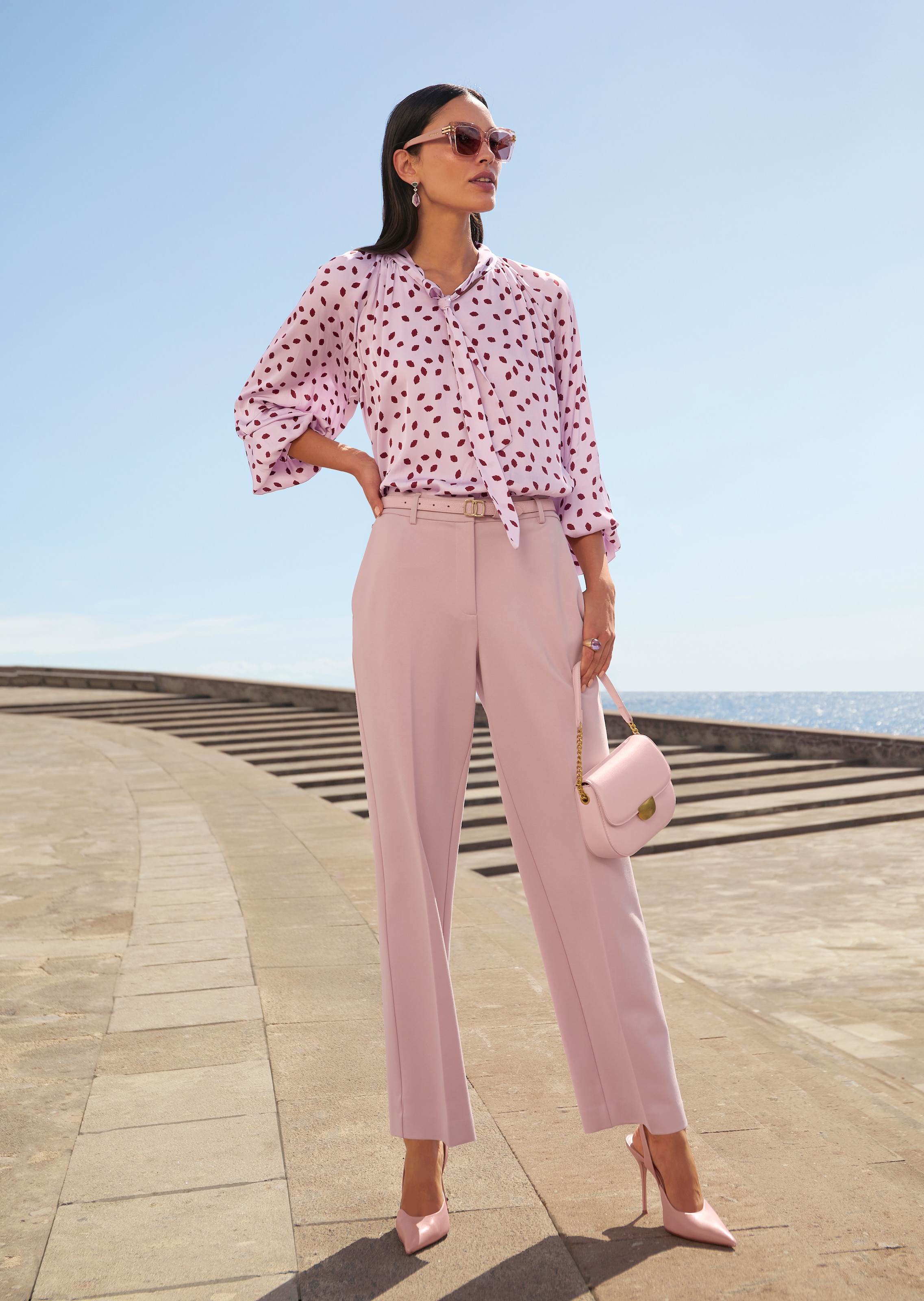 Ankle-free jersey trousers with centre creases