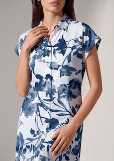 Hemdblusenkleid aus Viskose mit Blütenprint thumbnail 6