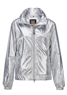 Zilverkleurig glanzende blousonjas thumbnail 4