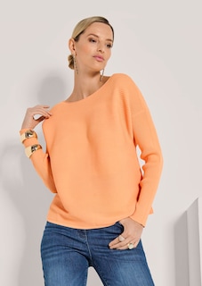 Quergerippter Strick-Pullover mit langen Ärmeln thumbnail 5