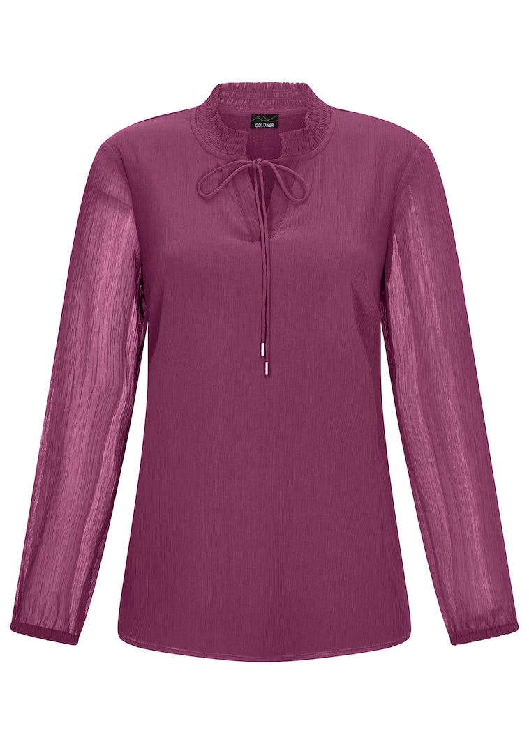 Chiffonbluse mit femininem Ausschnitt
