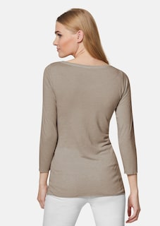 Shirt mit 3/4-Ärmeln und U-Boot-Ausschnitt thumbnail 3