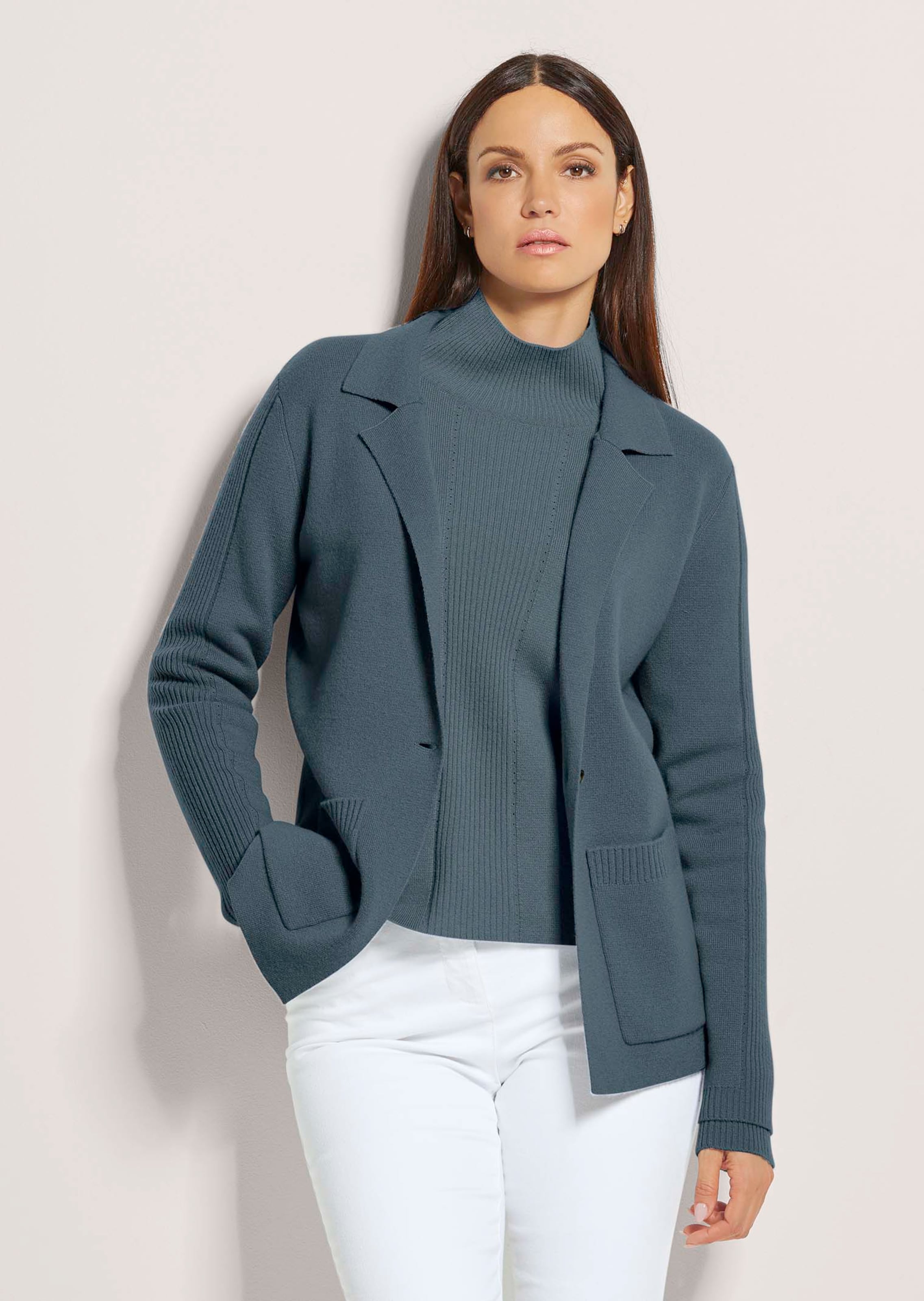 Gebreide blazer met kasjmier
