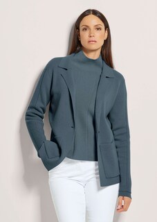 Gebreide blazer met kasjmier thumbnail 1
