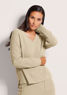 Langarm-Pullover mit V-Ausschnitt thumbnail 2