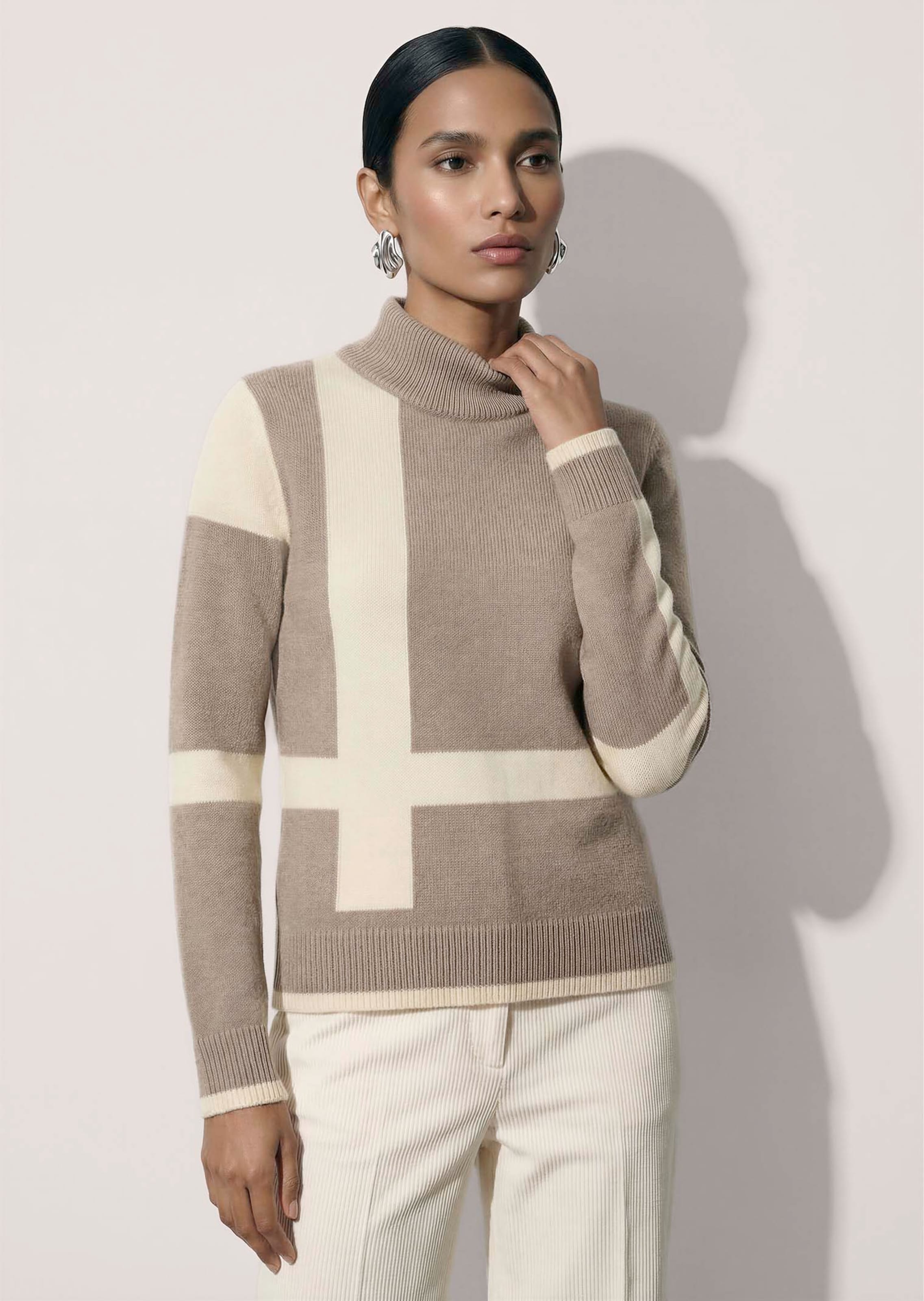 Trui met colourblocking-patroon