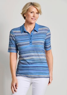 Polo à rayures en jersey de viscose thumbnail 7
