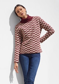 Pull à motif zigzag et col roulé thumbnail 1