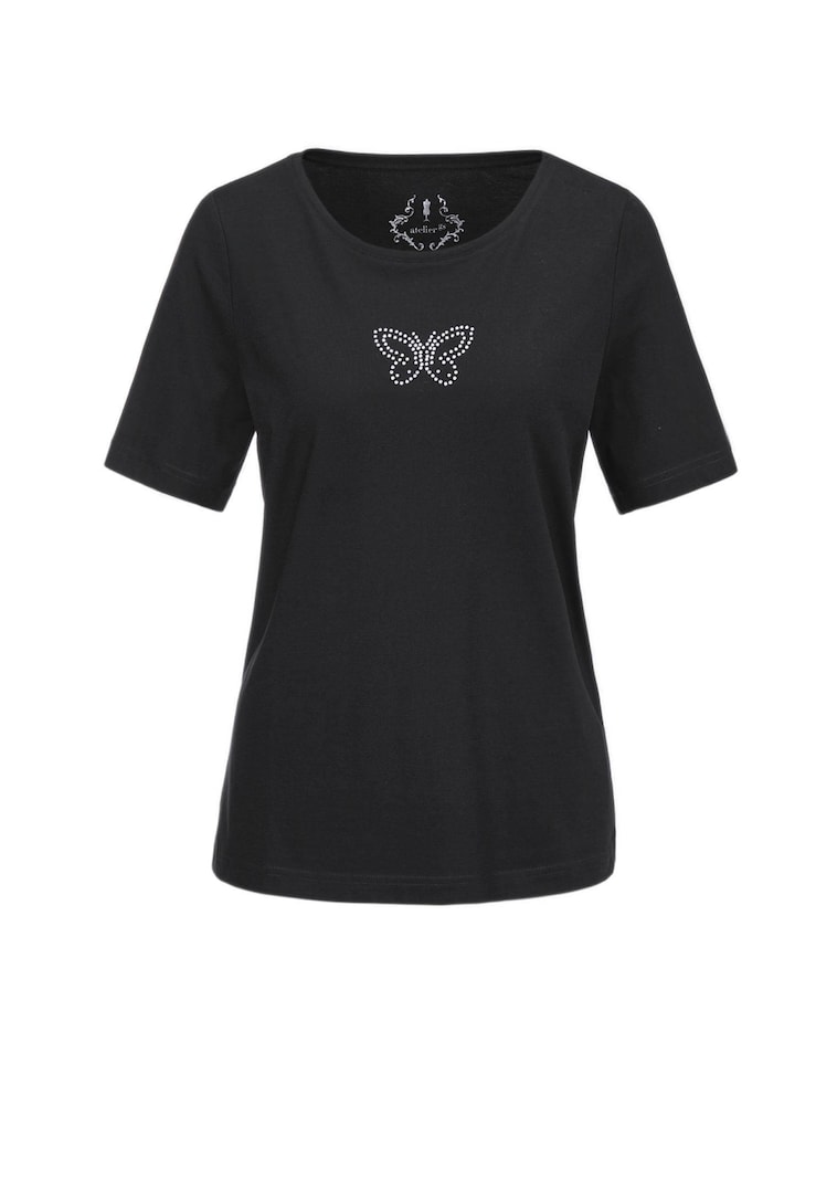 T-Shirt mit Glitzersteinchen-Applikation