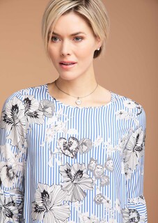 Luftige Druckbluse mit modischen Volantärmeln thumbnail 4