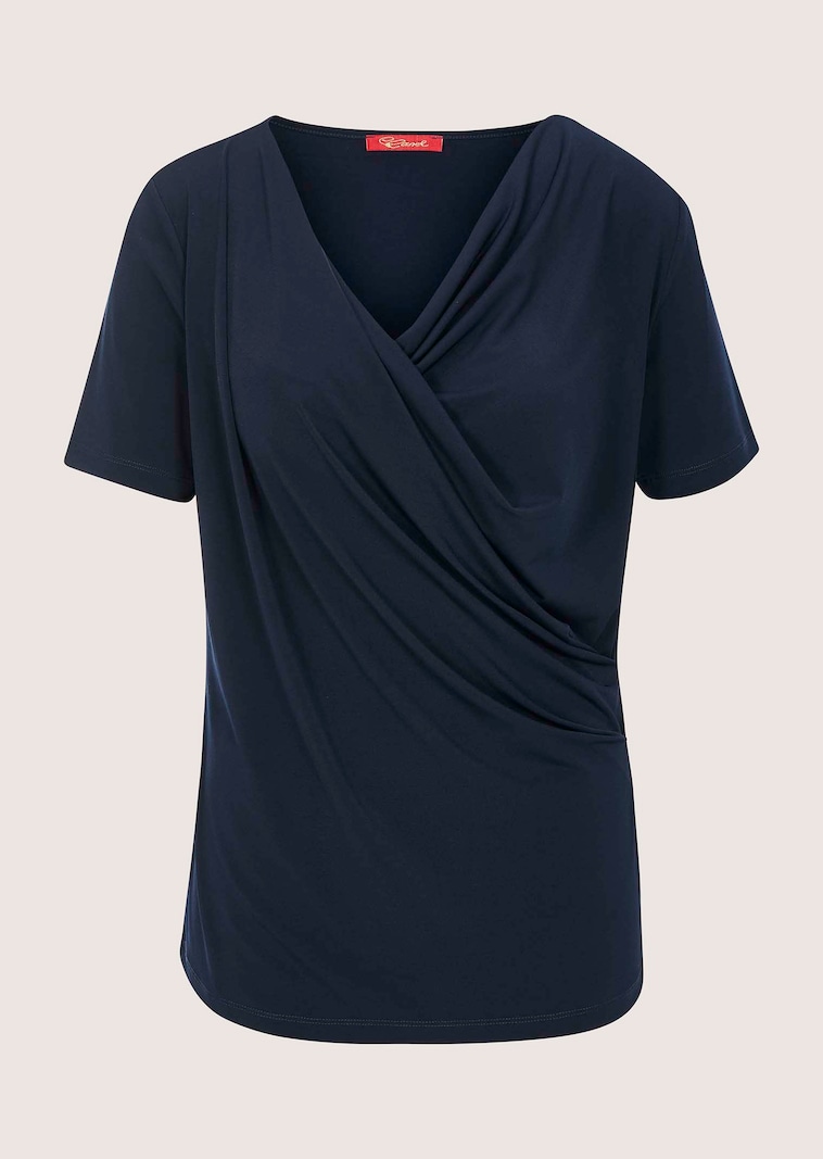 Shirt mit Wickeleffekt aus Jersey-Crêpe