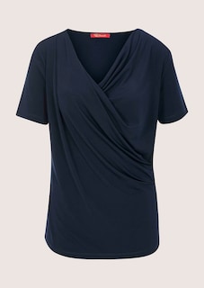 Shirt mit Wickeleffekt aus Jersey-Crêpe thumbnail 7