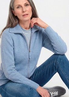 Strickjacke in Rippenstruktur mit Reissverschluss thumbnail 4