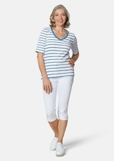 T-shirt rayé en douce maille interlock thumbnail 2