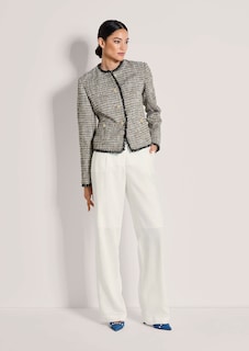 Tweedblazer mit Fransendetails und Glanzgarn thumbnail 3