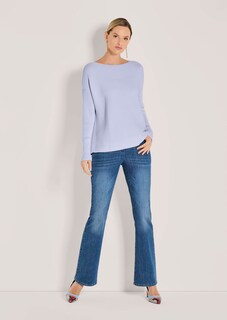 Quergerippter Strick-Pullover mit langen Ärmeln thumbnail 3