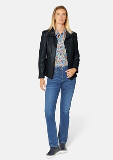 Veste en cuir nappa avec parties structurées thumbnail 3