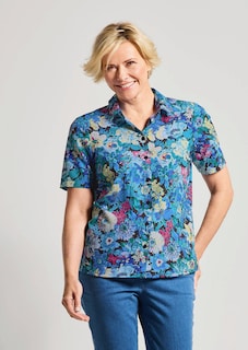 Bügelfreie Hemdbluse mit Blumenmuster thumbnail 7