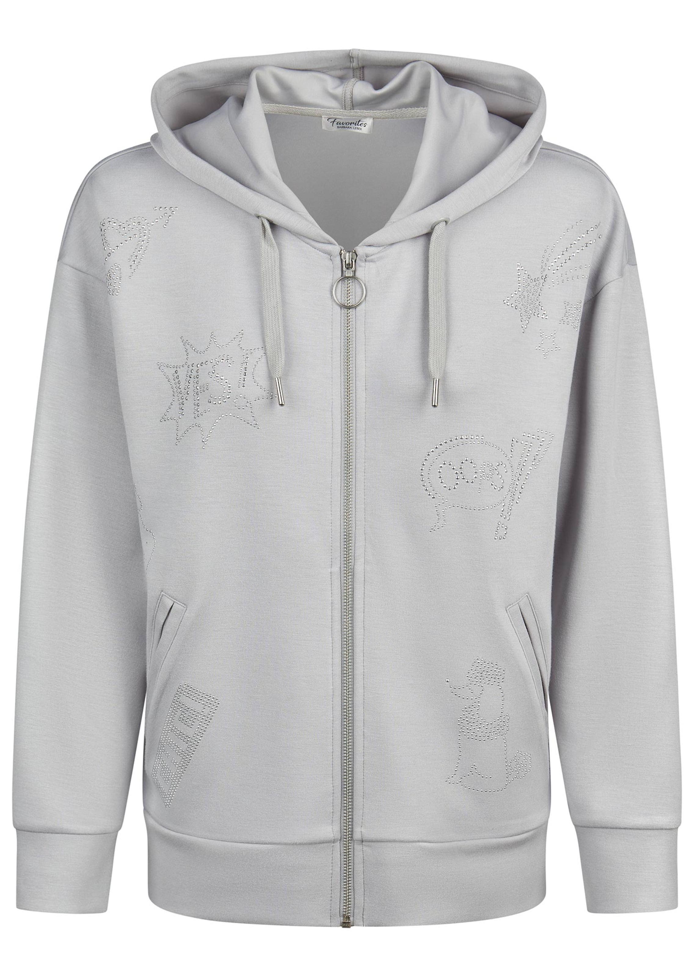 Sweatjacke mit Glitzermotiven
