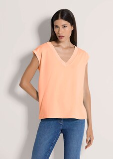 Sleeveless top with a wide ribbed trim thumbnail 1