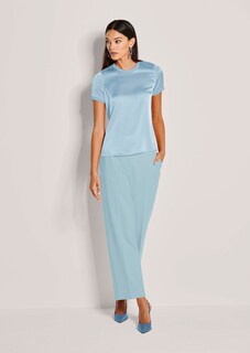 Blouson top made of silk with ribbed trims thumbnail 3