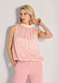Ärmellose Bluse mit zarten Streifen thumbnail 2