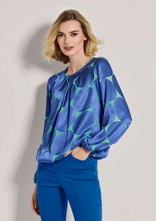 Satinbluse mit Retro Print thumbnail 2