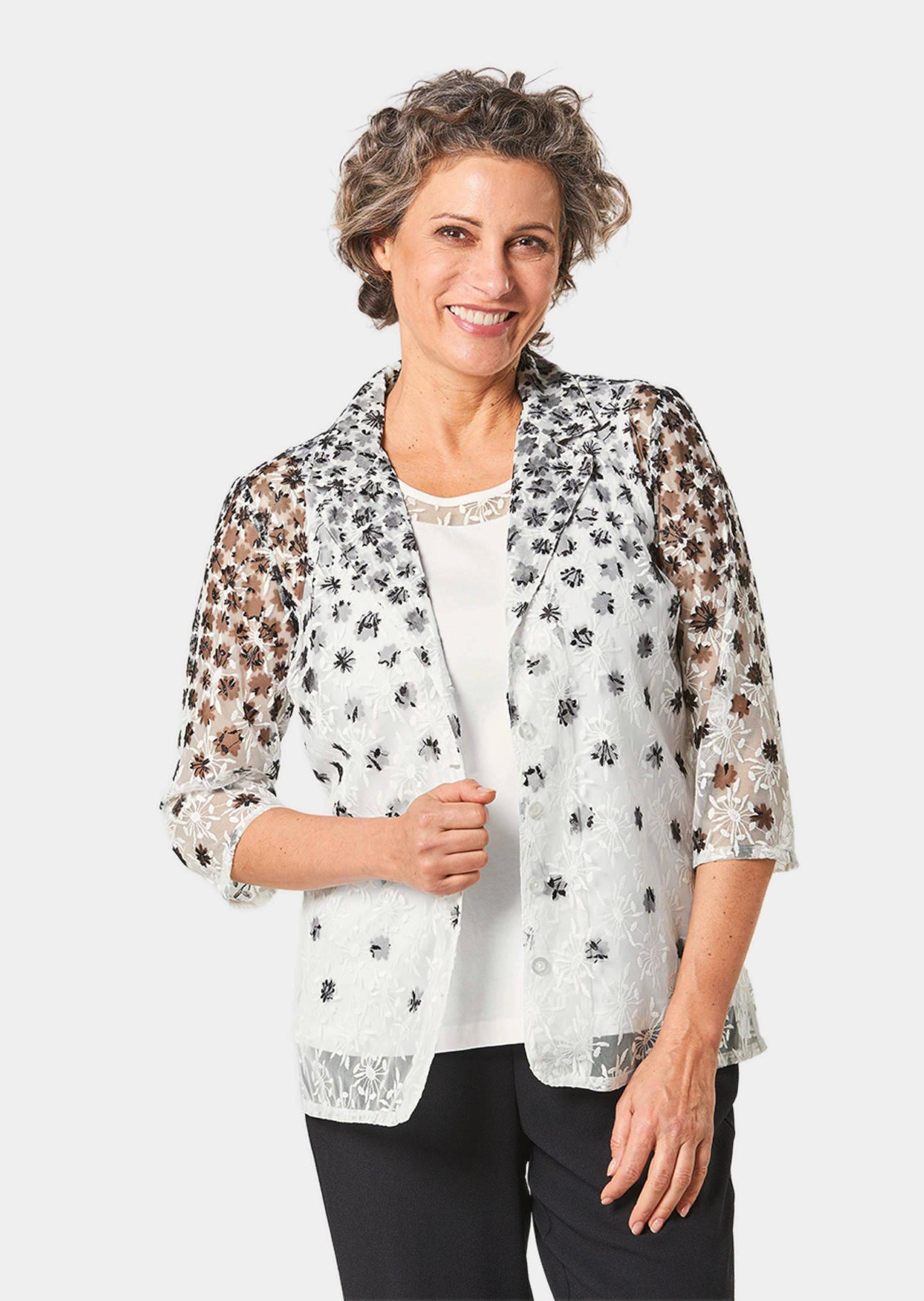 Attraktives Set aus Spitzenbluse und Jerseytop