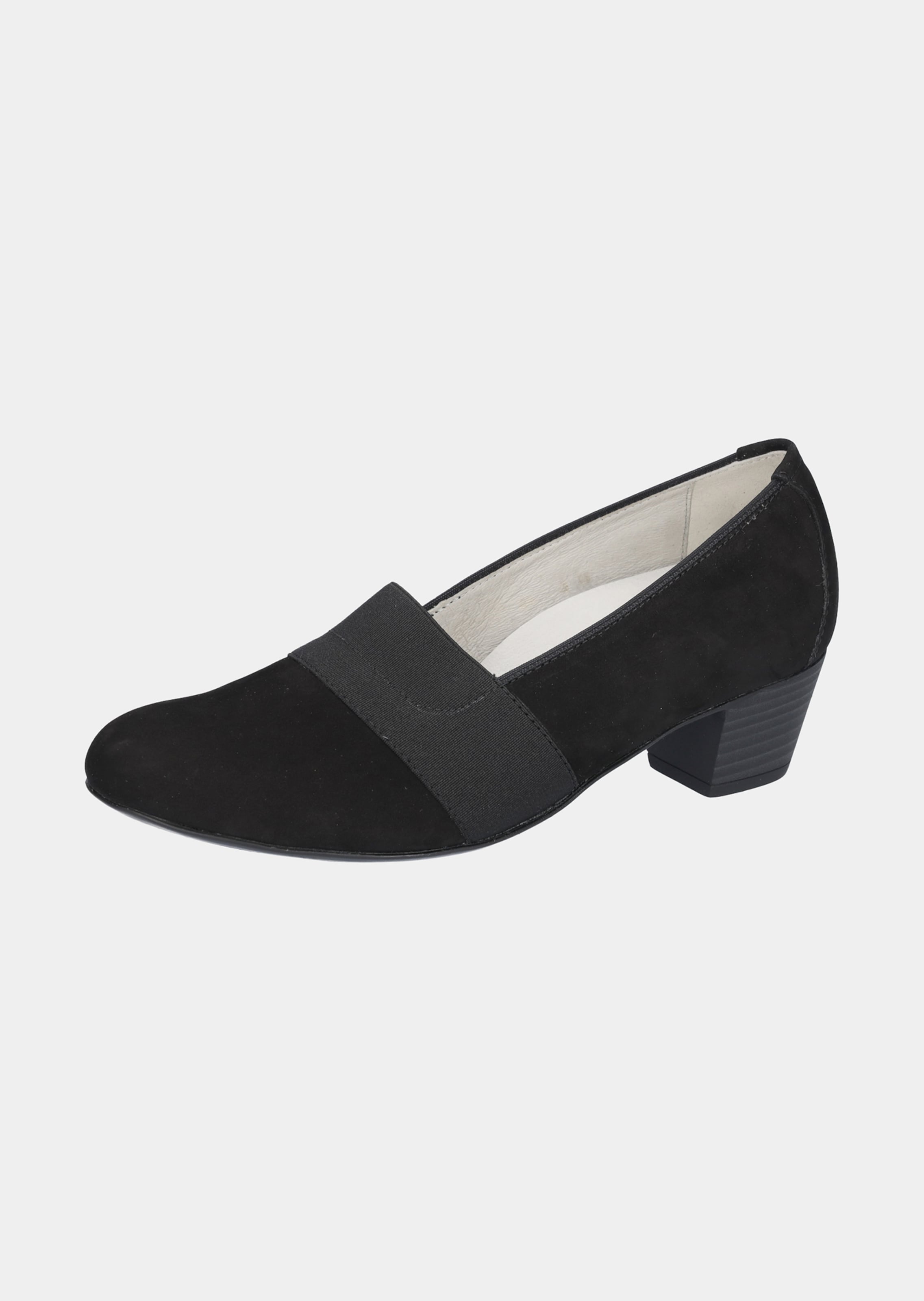 Pumps aus Nubukleder mit Blockabsatz