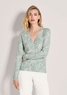 Strickjacke mit Allover-Print und V-Ausschnitt thumbnail 2