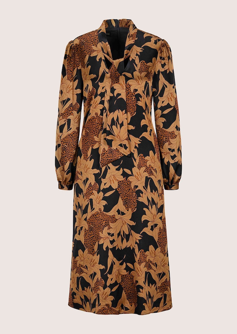 Uitlopende jurk met all-over bloemenprint