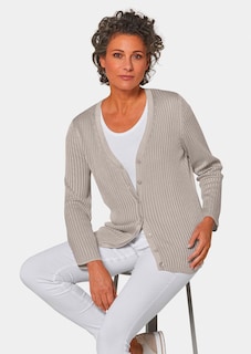 Onderhoudsarm tricot jasje met hoogwaardige ribstructuur thumbnail 4