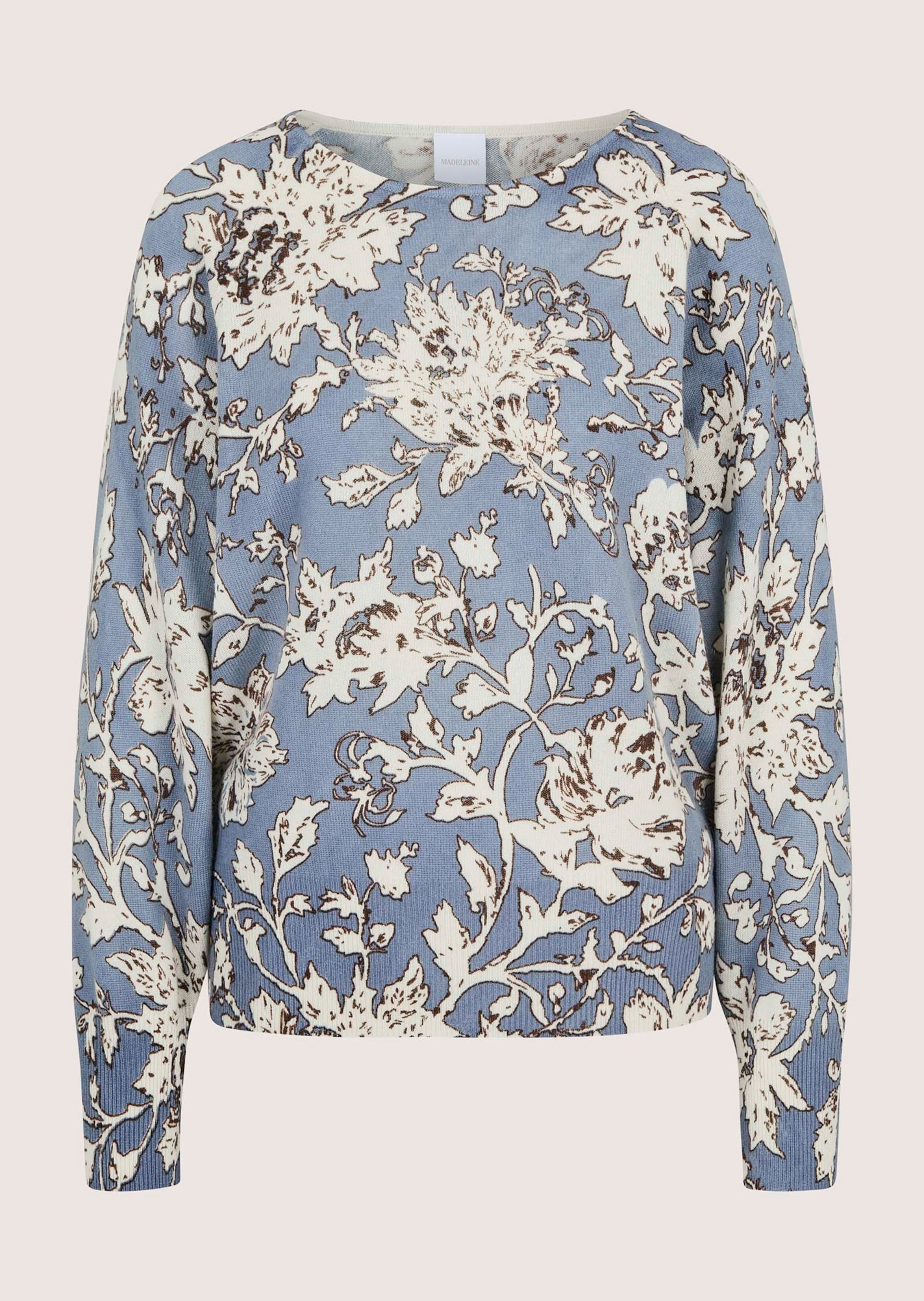 Kasjmier pullover met all-over bloemenprint
