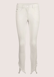 Slim-fit jeans with frayed hem thumbnail 7