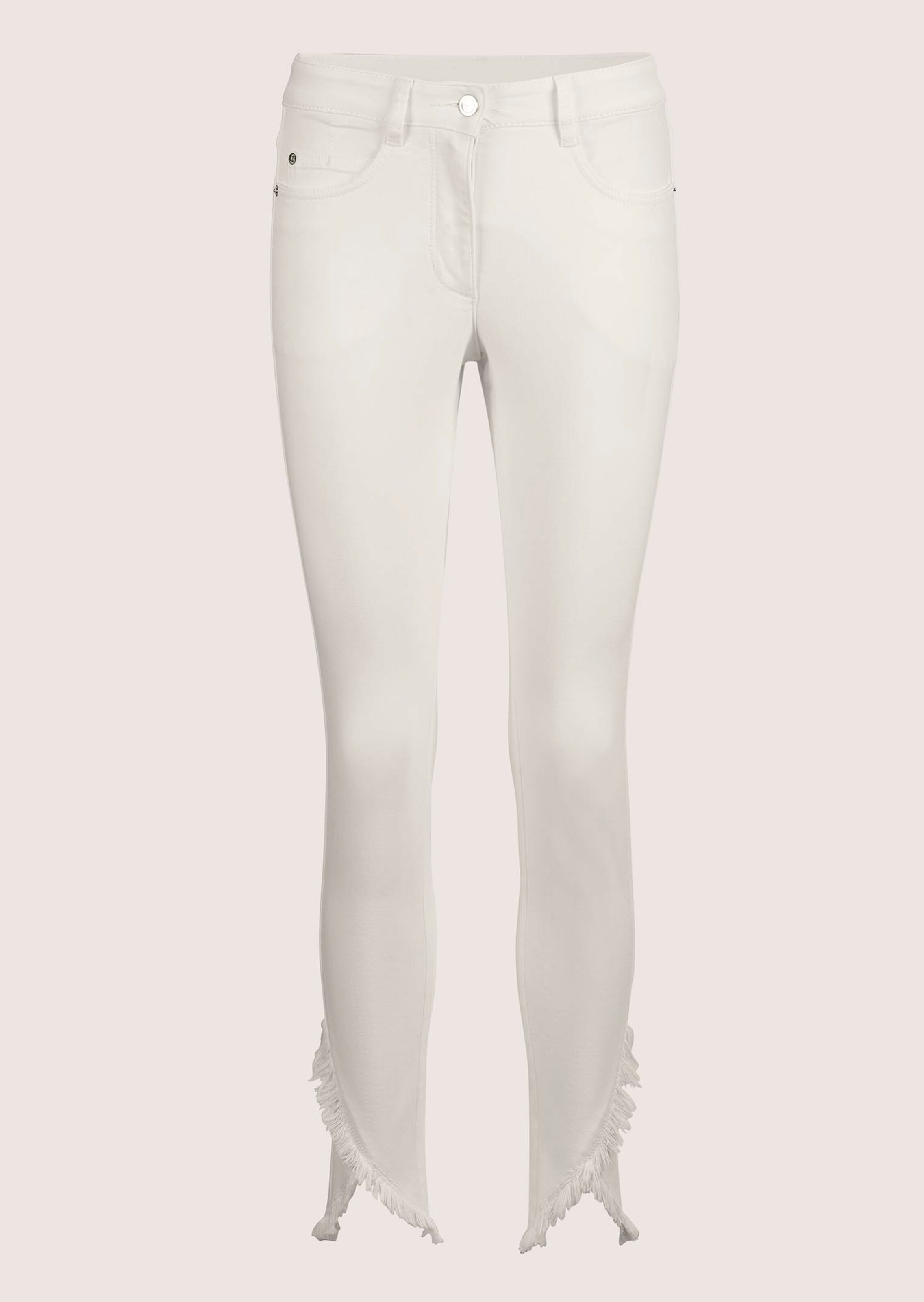 Schlanke Jeans mit Fransensaum thumbnail 7
