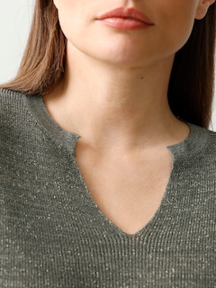 V-Pullover mit metallisiertem Garn thumbnail 5