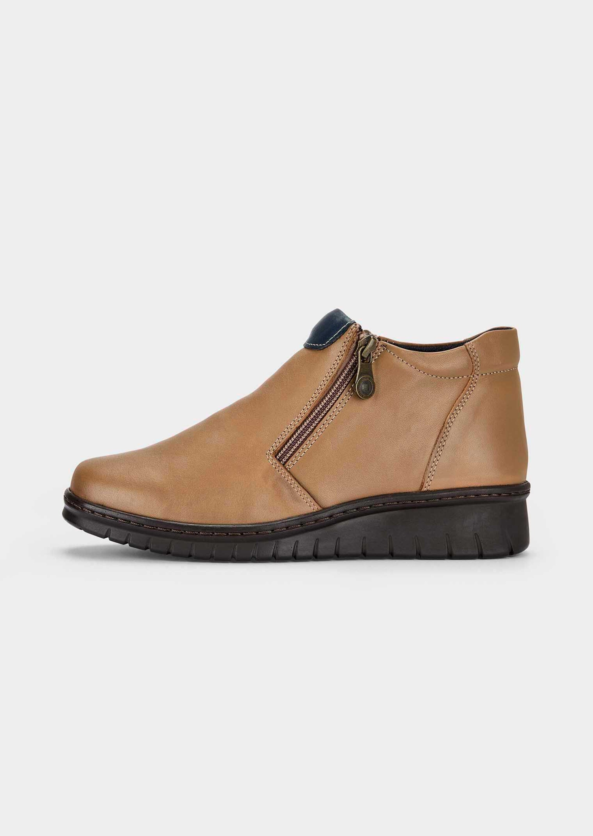 Stiefeletten aus Leder mit Reissverschlüssen
