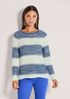 Pullover mit Blockstreifen und Pailletten thumbnail 2
