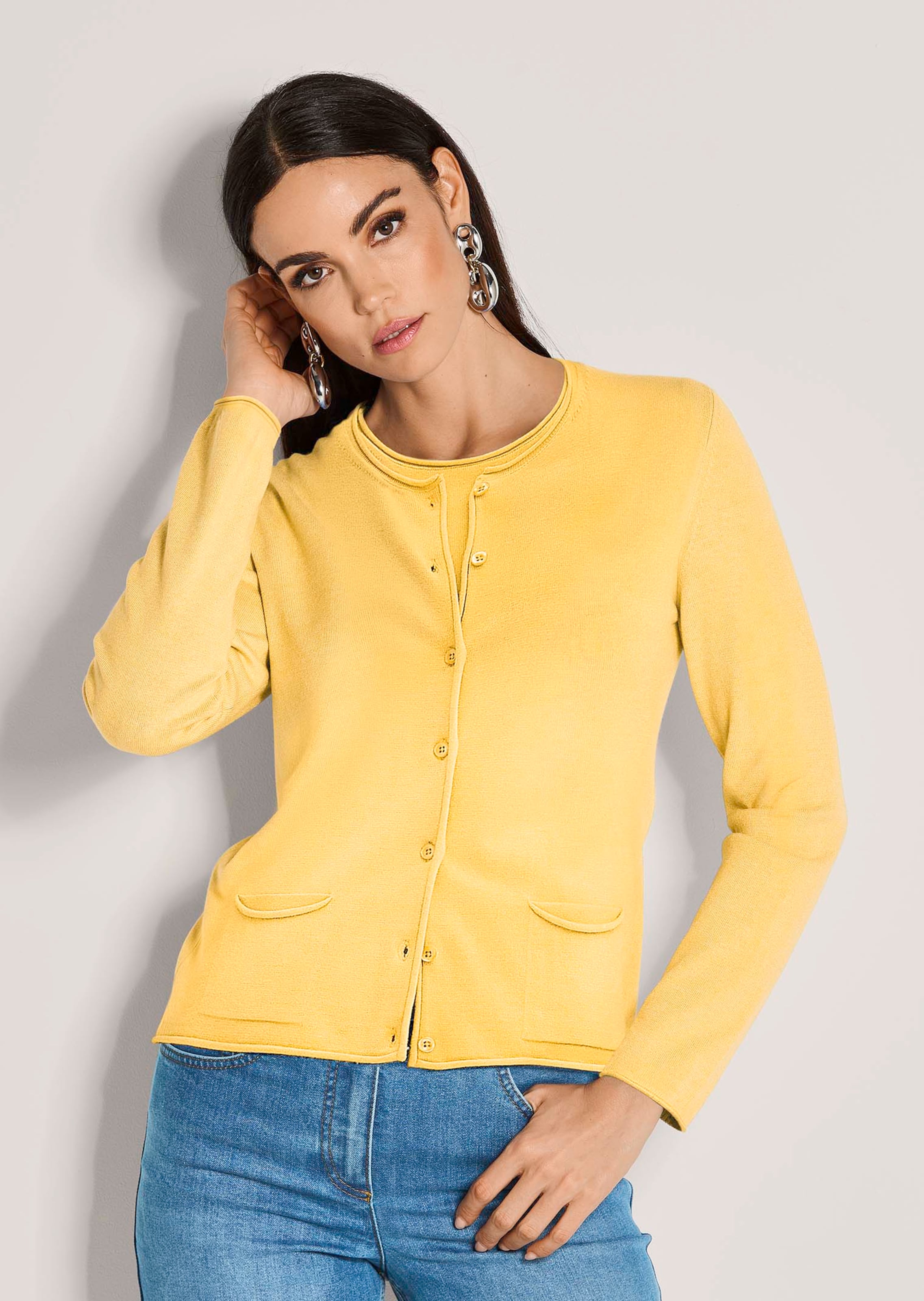 Feinstrick-Twinset mit Modal