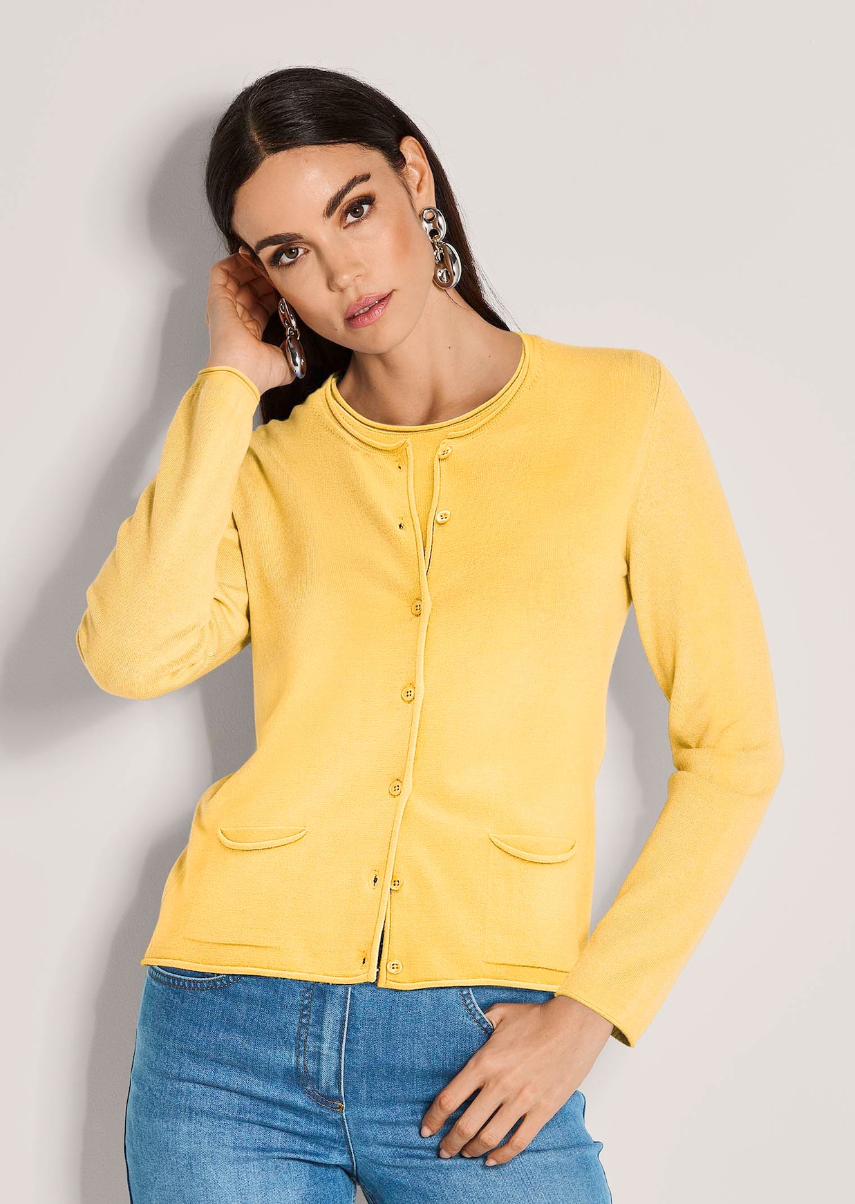 Feinstrick-Twinset mit Modal
