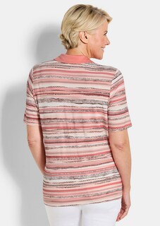 Polo à rayures en jersey de viscose thumbnail 3