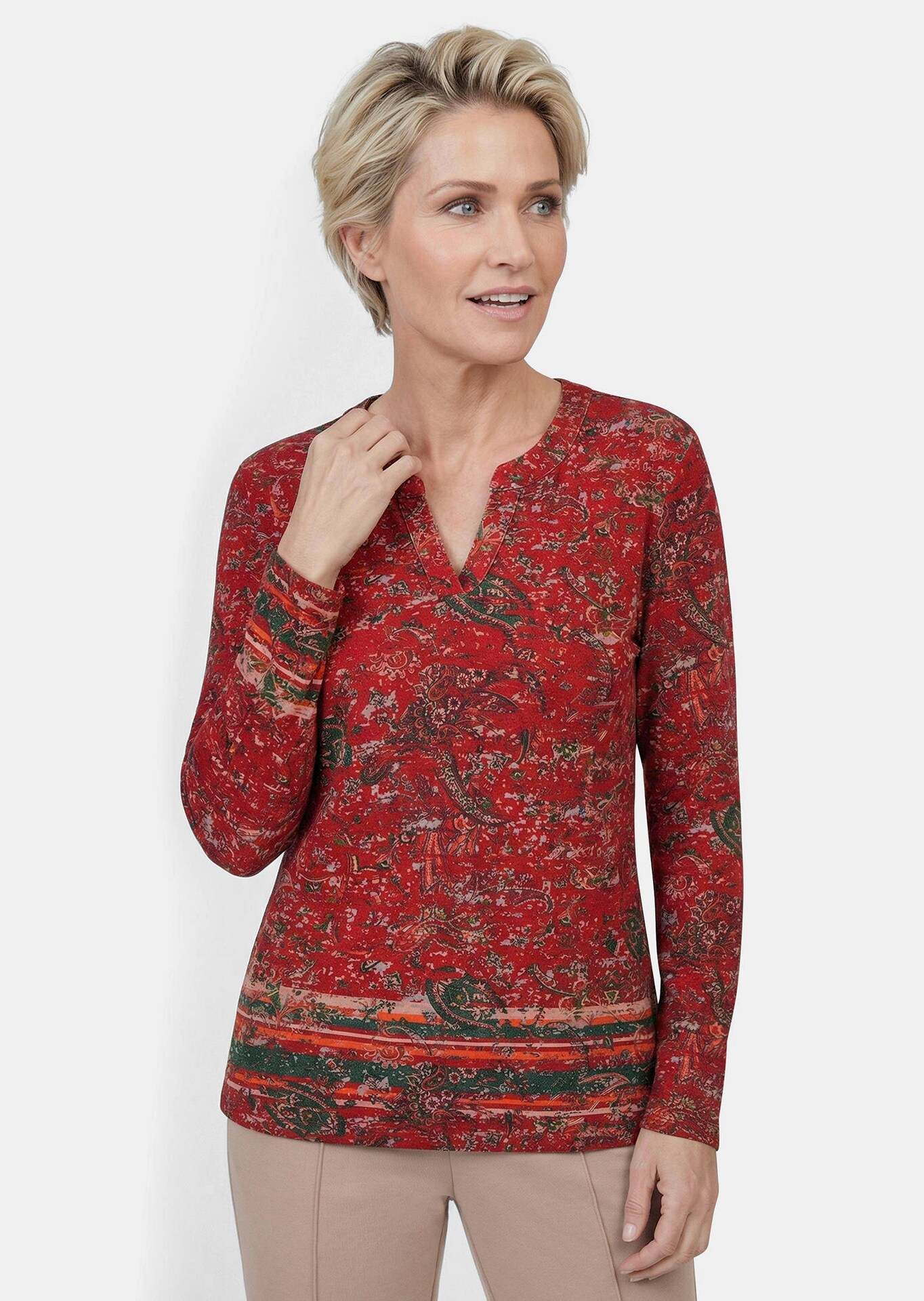 Shirt met paisleypatroon en lange mouwen
