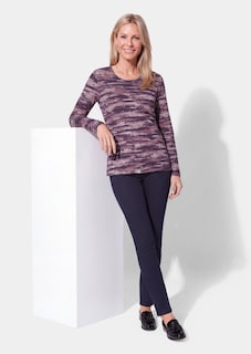 T-shirt en viscose au motif rayé dynamique thumbnail 4